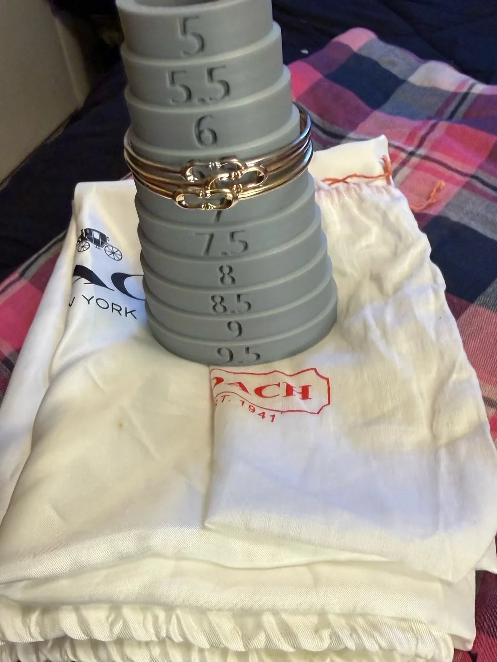 Coach Rose Gold Triple Bangle Bracelet Set